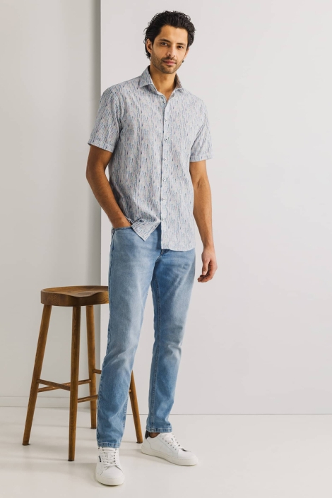 State of Art shirt ss print slub